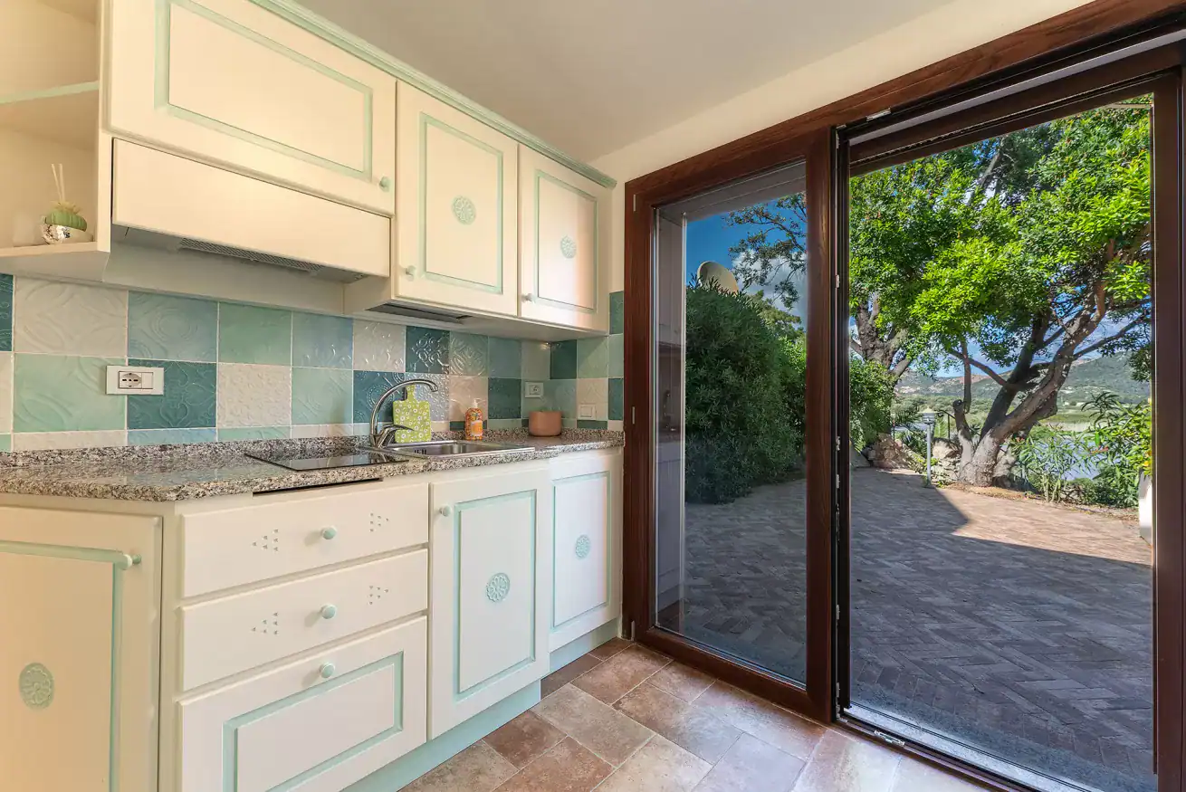 kitchen with a view of the garden